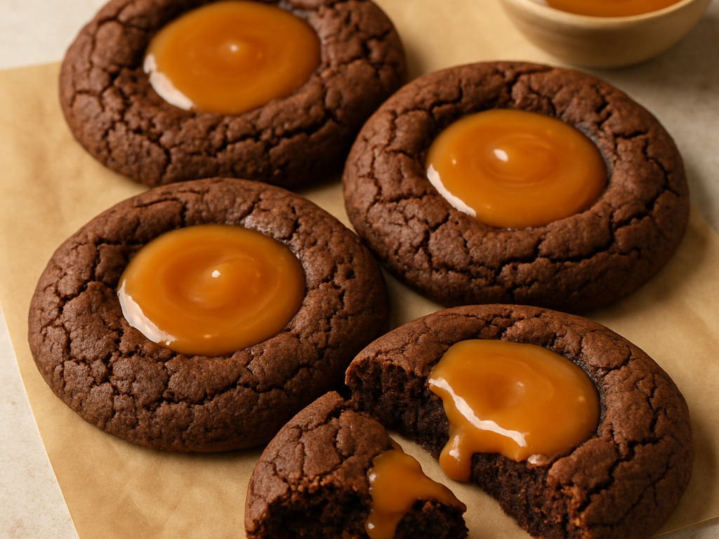 Chocoladekoekjes met karamel