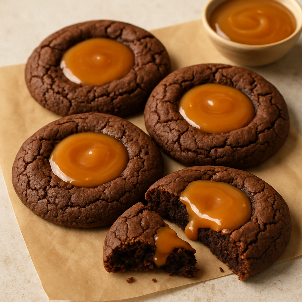Chocoladekoekjes met karamel