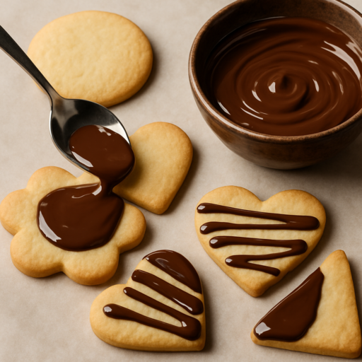 Koekjes decoreren met chocolade